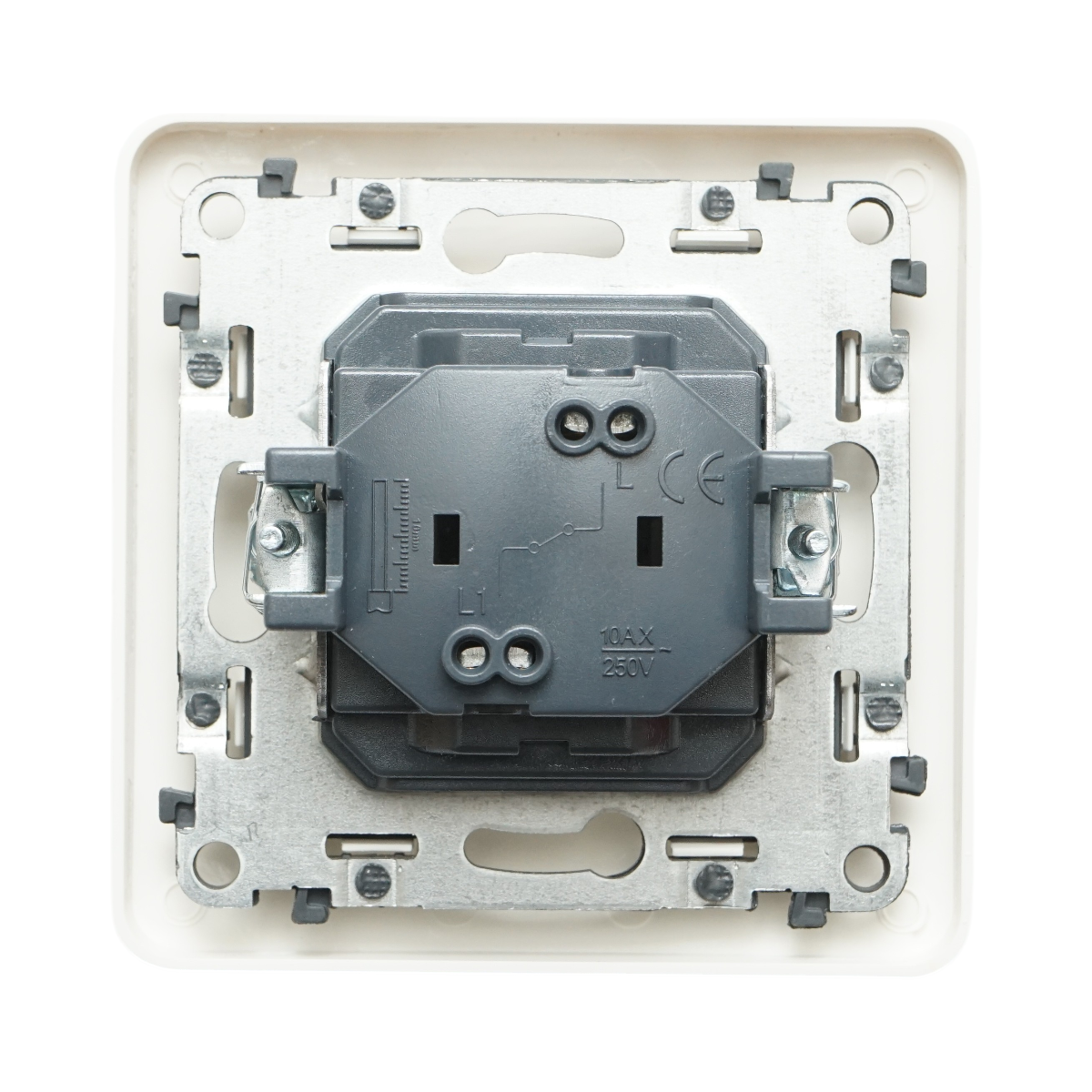 Interruttore campanello bianco da incasso 220V, 10AX, PC 80x80mm - immagine 3