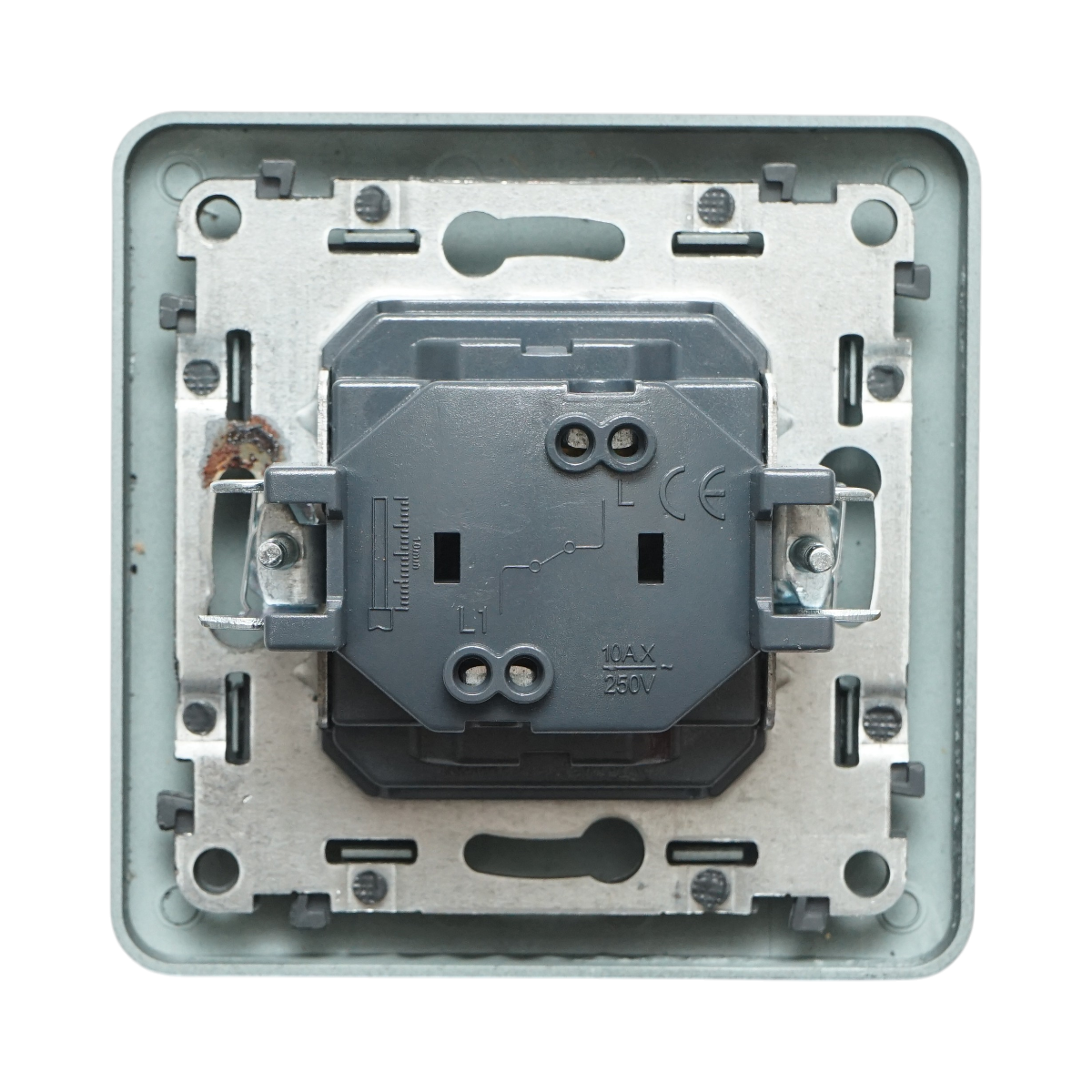 Interruttore campanello LED con ritorno, nero, da incasso, 220V, 10AX, PC 80x80mm - immagine 3