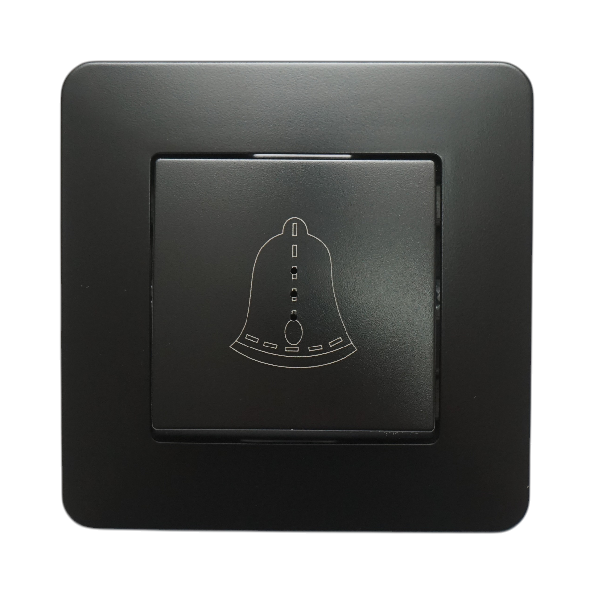 Interruttore campanello LED con ritorno, nero, da incasso, 220V, 10AX, PC 80x80mm - immagine 2