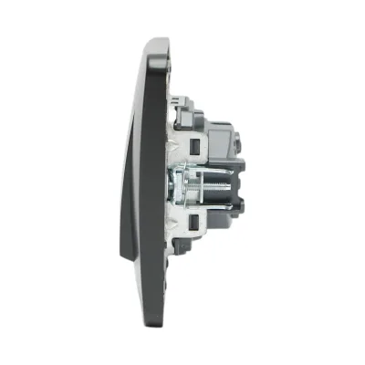 Interruttore campanello LED con ritorno, nero, da incasso, 220V, 10AX, PC 80x80mm - immagine 5