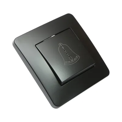Interruttore campanello LED con ritorno, nero, da incasso, 220V, 10AX, PC 80x80mm - immagine 4