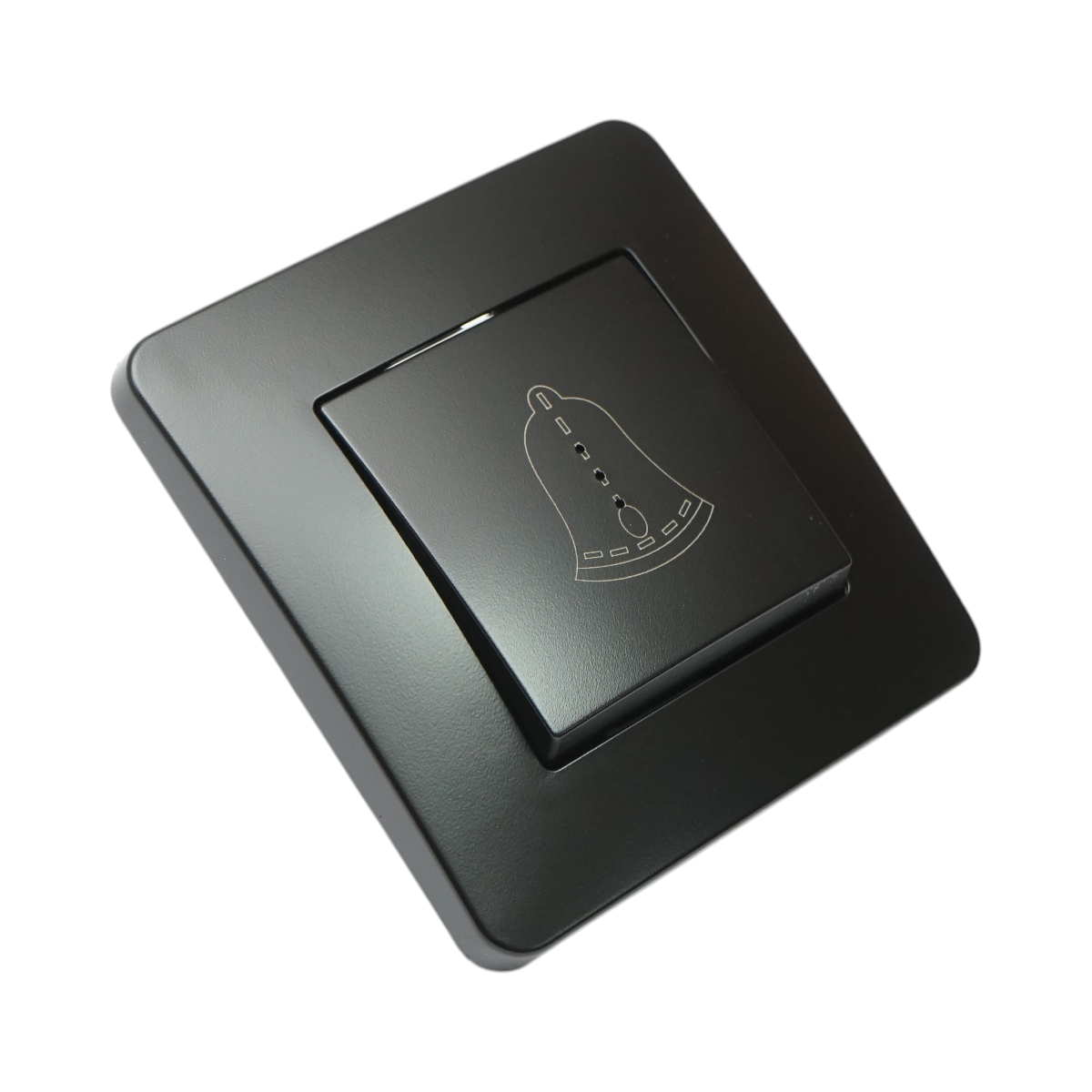 Interruttore campanello LED con ritorno, nero, da incasso, 220V, 10AX, PC 80x80mm - immagine 4