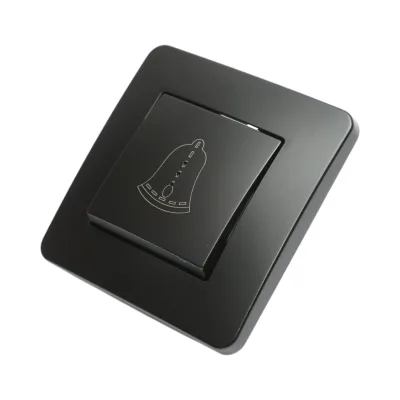Interruttore campanello LED con ritorno, nero, da incasso, 220V, 10AX, PC 80x80mm