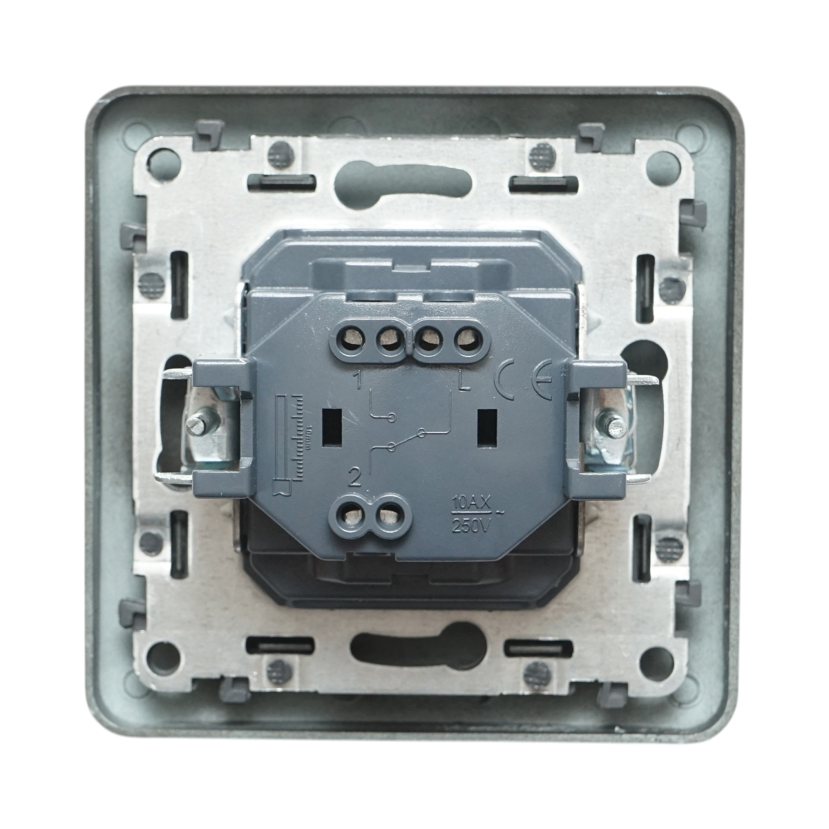Interruttore da incasso per scale nero 220V, 10AX, PC 80x80mm - immagine 3