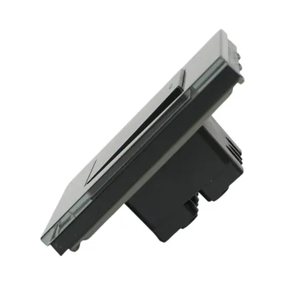 Interruttore da incasso per scale nero 220V, 16AX, spia luminosa, cornice in vetro 86x86x34mm - immagine 3