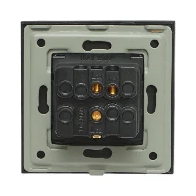 Interruttore da incasso per scale nero 220V, 16AX, spia luminosa, cornice in vetro 86x86x34mm - immagine 4
