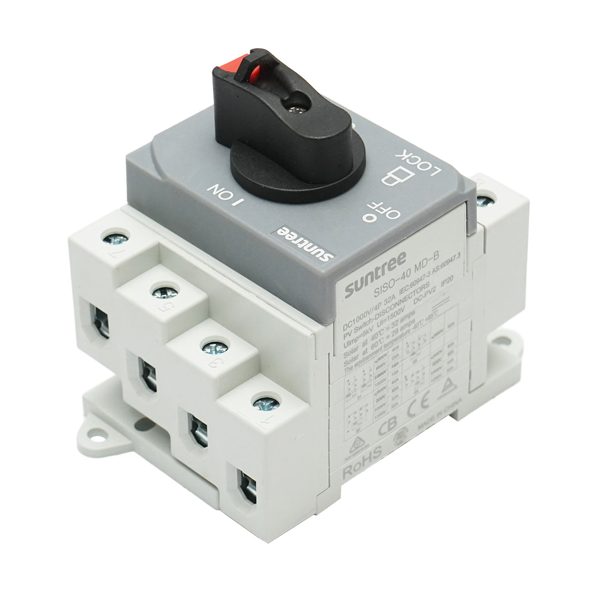 Interruttore di carico, interruttore on/off per impianti fotovoltaici 4P, 32A, 1500kV Suntree - immagine 5