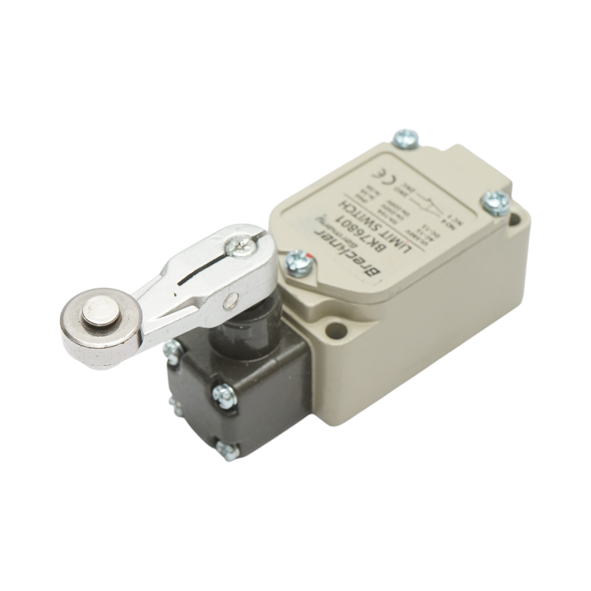 Interruttore di fine corsa con braccio regolabile e rullo – 380V / 1NO + 1NC / IP66 Breckner Germany - immagine 2