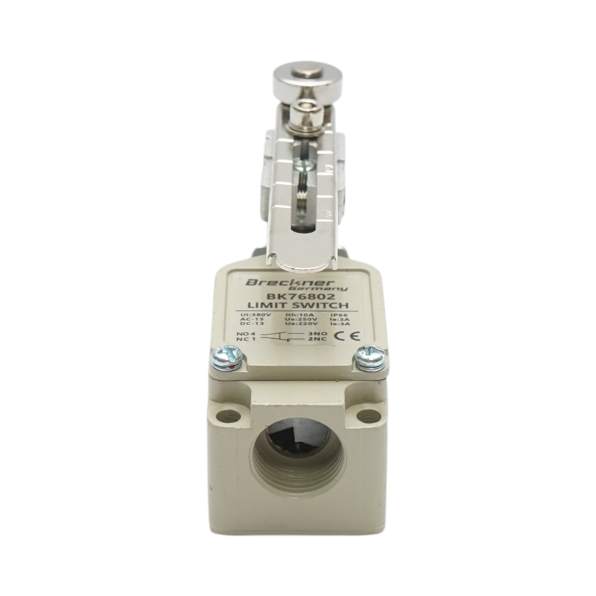Interruttore di fine corsa con leva regolabile e rullo – 380V / 1NO + 1NC / IP66 Breckner Germany - immagine 4