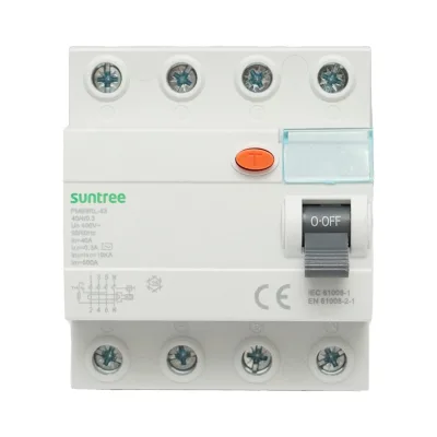 Interruttore differenziale 4P 40A 30mA 6kA, tipo AC Suntree