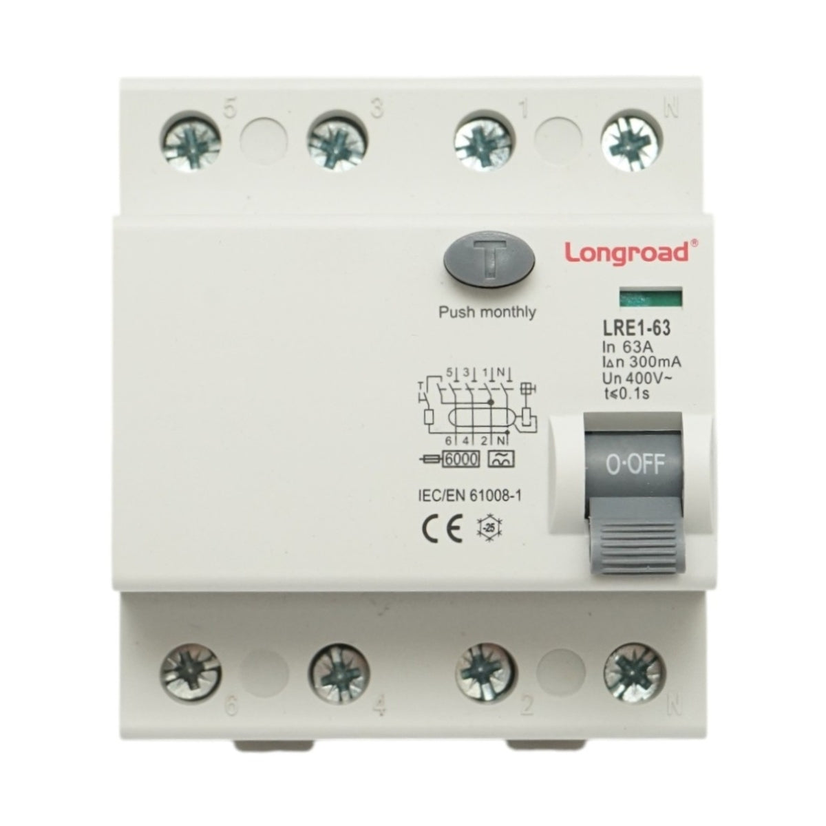 Interruttore differenziale 4P 63A 400V 300mA CA tipo Longroad