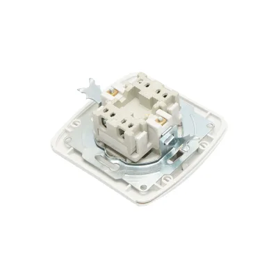 Interruttore doppio bianco ST MAKEL 220V - 250V, 10A da incasso, ceramica - immagine 4