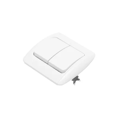 Interruttore doppio bianco ST MAKEL 220V - 250V, 10A da incasso, ceramica - immagine 3