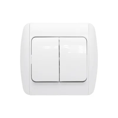 Interruttore doppio bianco ST MAKEL 220V - 250V, 10A da incasso, ceramica