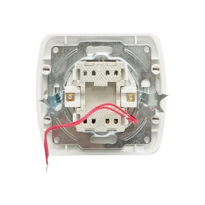 Interruttore doppio bianco ST MAKEL 220V - 250V, 10A da incasso, ceramico, con indicatore - immagine 2