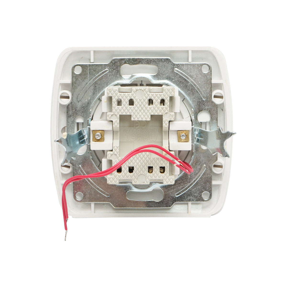 Interruttore doppio bianco ST MAKEL 220V - 250V, 10A da incasso, ceramico, con indicatore - immagine 2