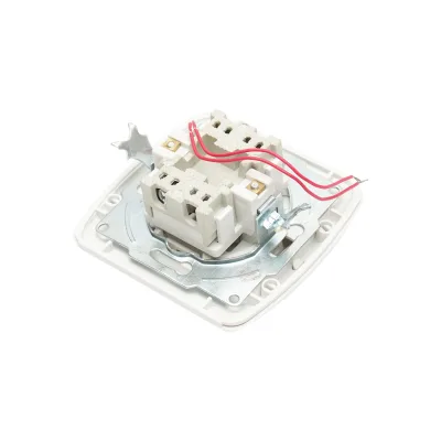 Interruttore doppio bianco ST MAKEL 220V - 250V, 10A da incasso, ceramico, con indicatore - immagine 4