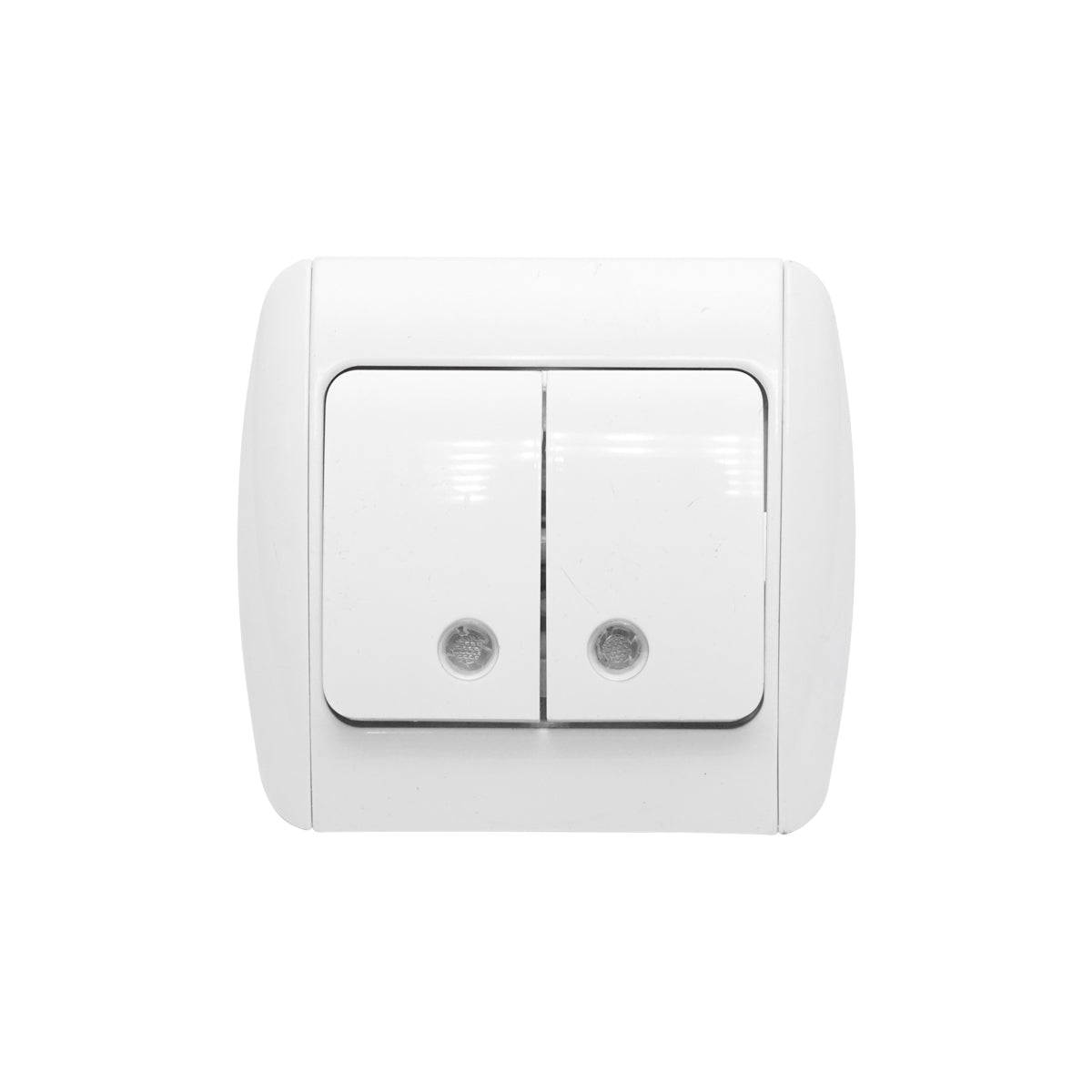 Interruttore doppio bianco ST MAKEL 220V - 250V, 10A da incasso, ceramico, con indicatore