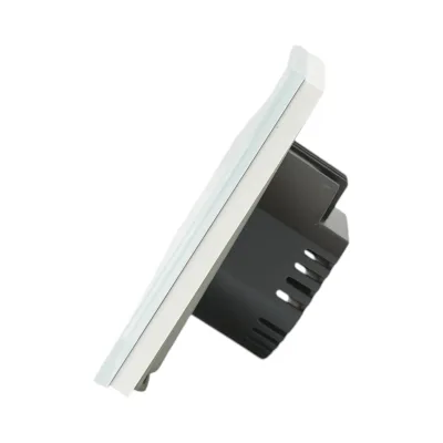 Interruttore doppio touch bianco 220V, spia luminosa, cornice in vetro 86x86x34mm - immagine 3