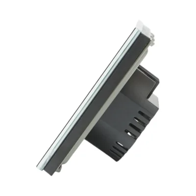 Interruttore doppio touch nero 220V, spia luminosa, cornice in vetro 86x86x34mm - immagine 3