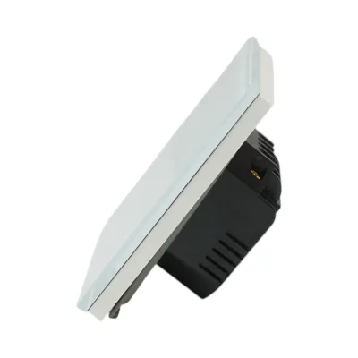 Interruttore doppio touch, bianco, 220V, spia luminosa, cornice in vetro 86x86x34mm - immagine 3