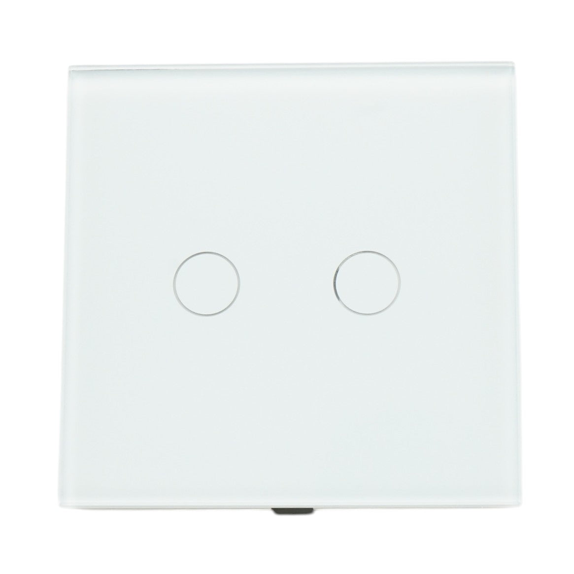 Interruttore doppio touch, bianco, 220V, spia luminosa, cornice in vetro 86x86x34mm - immagine 2