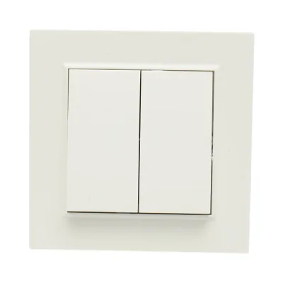 Interruttore doppio, bianco, da incasso, 220V, 10AX, ABS 80x80mm - immagine 2