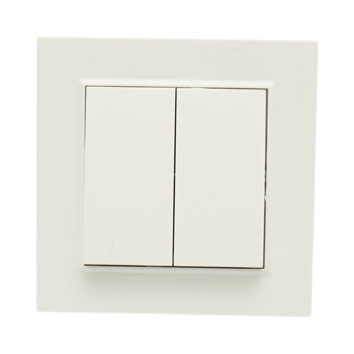 Interruttore doppio, bianco, da incasso, 220V, 10AX, ABS 80x80mm - immagine 2