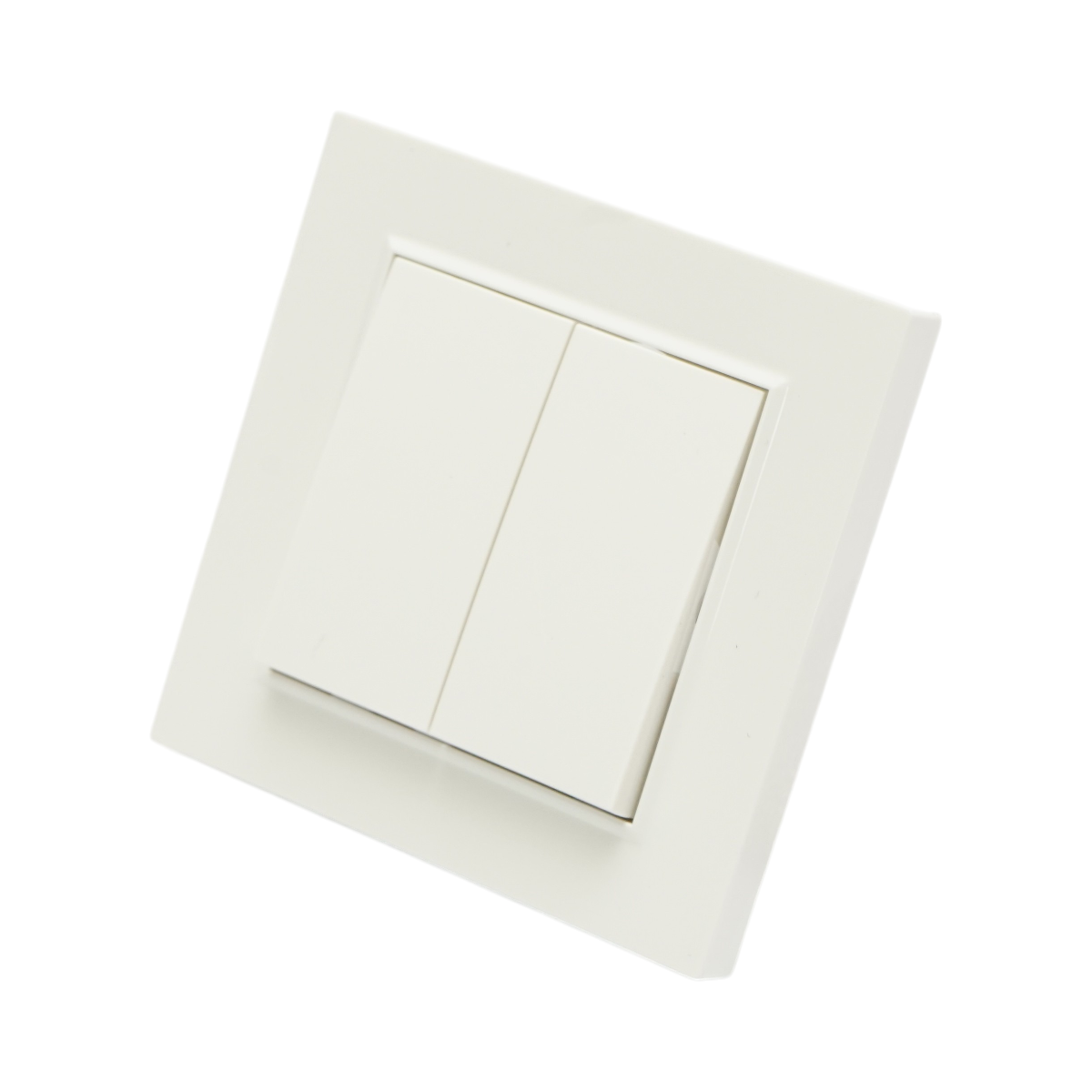 Interruttore doppio, bianco, da incasso, 220V, 10AX, ABS 80x80mm