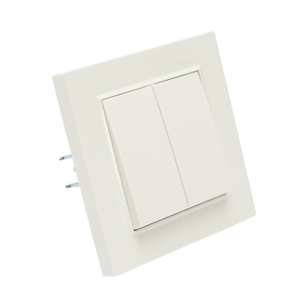 Interruttore doppio, bianco, da incasso, 220V, 10AX, ABS 80x80mm - immagine 4