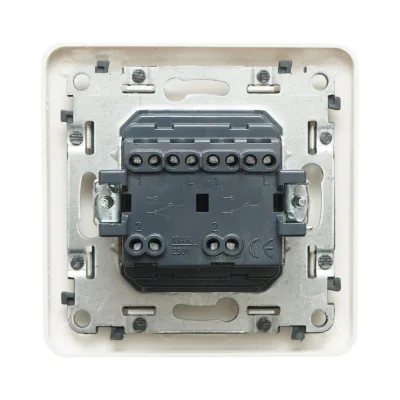 Interruttore doppio, bianco, da incasso, 220V, 10AX, PC 80x80mm - immagine 3