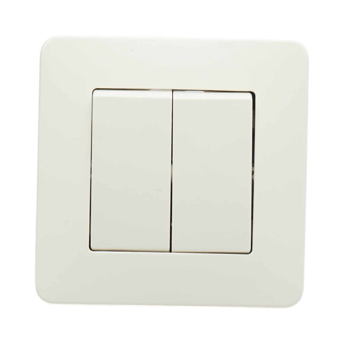 Interruttore doppio, bianco, da incasso, 220V, 10AX, PC 80x80mm - immagine 2