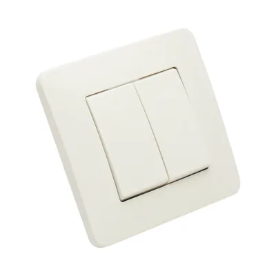 Interruttore doppio, bianco, da incasso, 220V, 10AX, PC 80x80mm - immagine 4