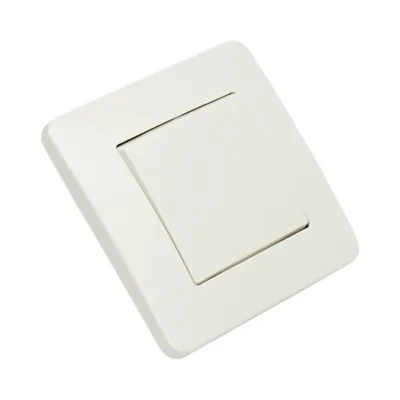 Interruttore semplice da incasso bianco 220V, 10AX, PC 80x80mm - immagine 4