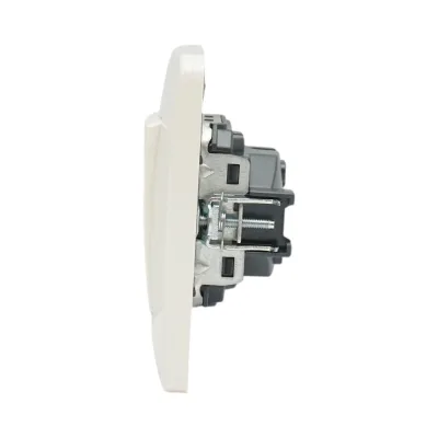 Interruttore semplice da incasso bianco 220V, 10AX, PC 80x80mm - immagine 5