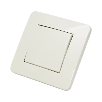 Interruttore semplice da incasso bianco 220V, 10AX, PC 80x80mm