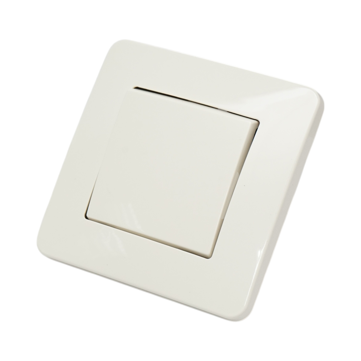 Interruttore semplice da incasso bianco 220V, 10AX, PC 80x80mm