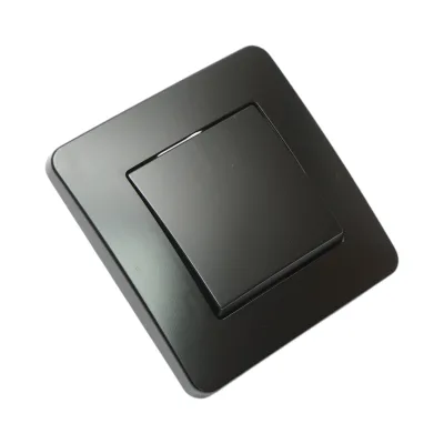 Interruttore semplice da incasso nero 220V, 10AX, PC 80x80mm - immagine 4