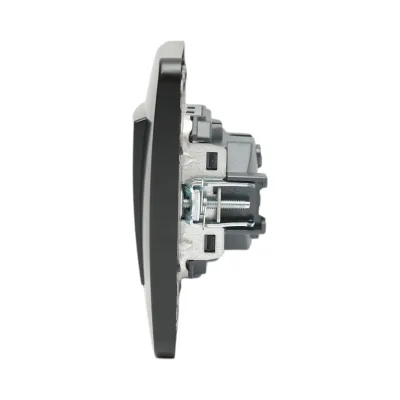 Interruttore semplice da incasso nero 220V, 10AX, PC 80x80mm - immagine 5