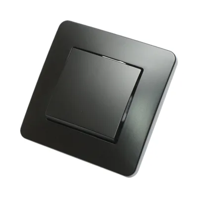 Interruttore semplice da incasso nero 220V, 10AX, PC 80x80mm