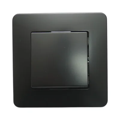 Interruttore semplice da incasso nero 220V, 10AX, PC 80x80mm - immagine 2