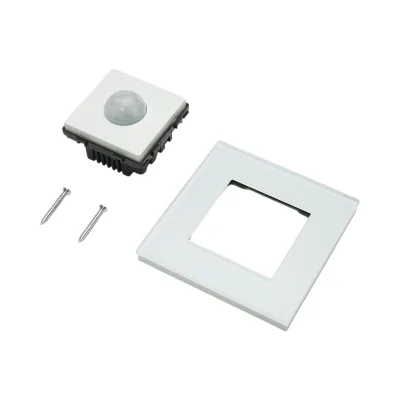 Interruttore sensore di movimento PIR bianco 220V, cornice in vetro 86x86x34mm - immagine 5