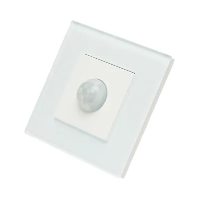 Interruttore sensore di movimento PIR bianco 220V, cornice in vetro 86x86x34mm