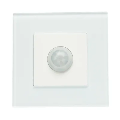 Interruttore sensore di movimento PIR bianco 220V, cornice in vetro 86x86x34mm - immagine 2
