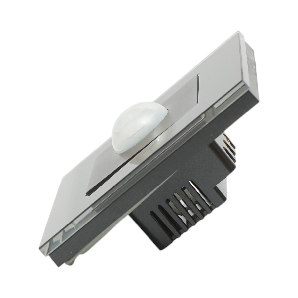 Interruttore sensore di movimento PIR nero 220V, cornice in vetro 86x86x34mm - immagine 3