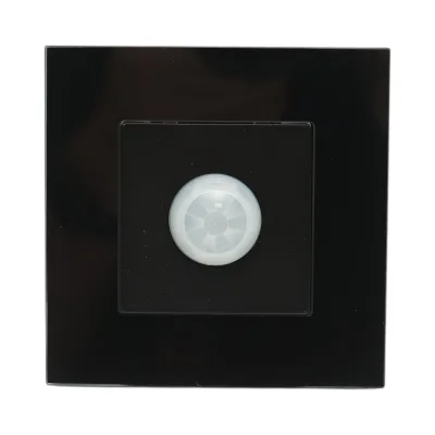 Interruttore sensore di movimento PIR nero 220V, cornice in vetro 86x86x34mm - immagine 2