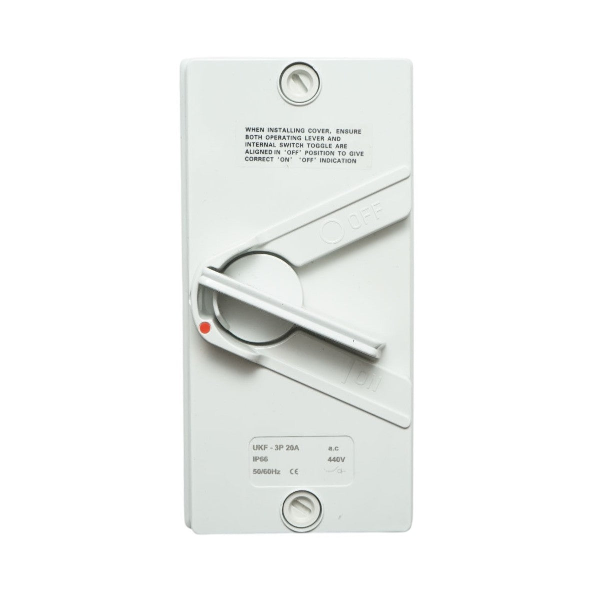 Interruttore sezionatore 3P, 440V AC, 20A ON/OFF con protezione IP66