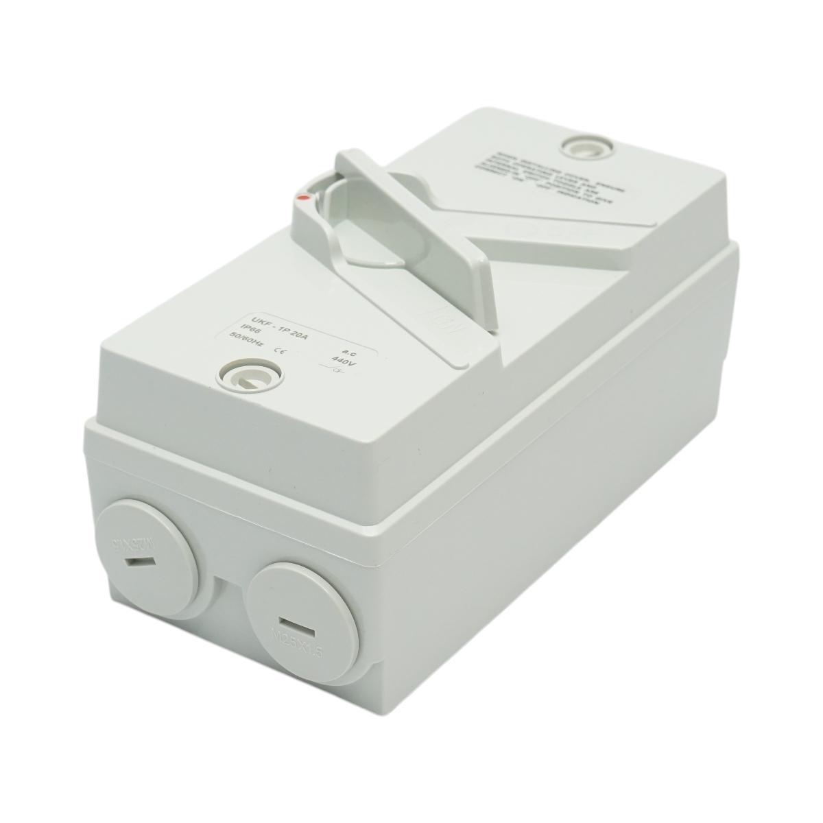 Interruttore sezionatore ON/OFF 1P, 440 V CA, 20 A con protezione IP66 - immagine 2