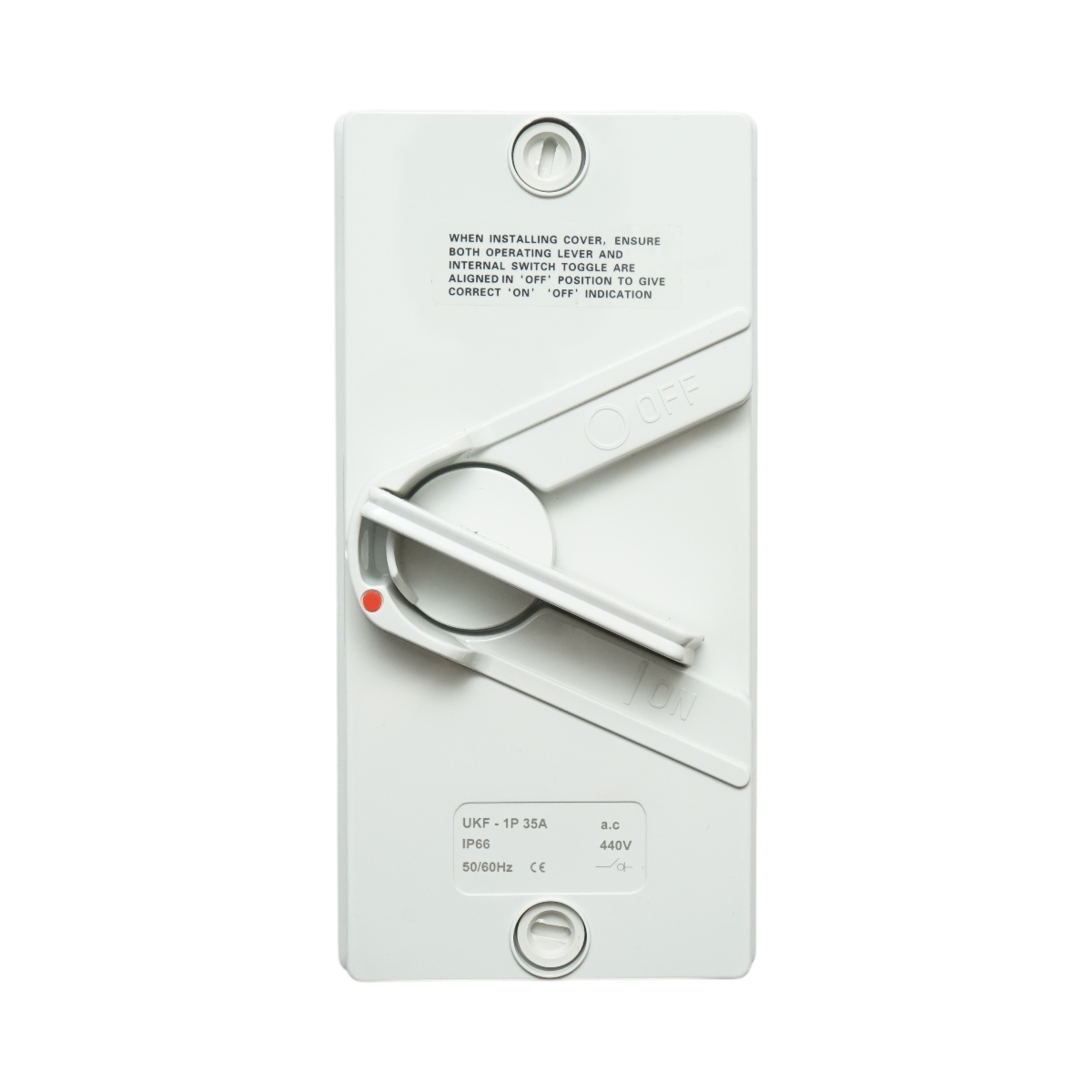 Interruttore sezionatore ON/OFF 1P, 440 V CA, 35 A con protezione IP66