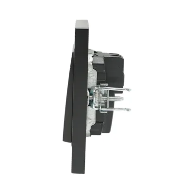 Interruttore singolo da incasso nero 220V, 10AX, ABS 80x80mm - immagine 5